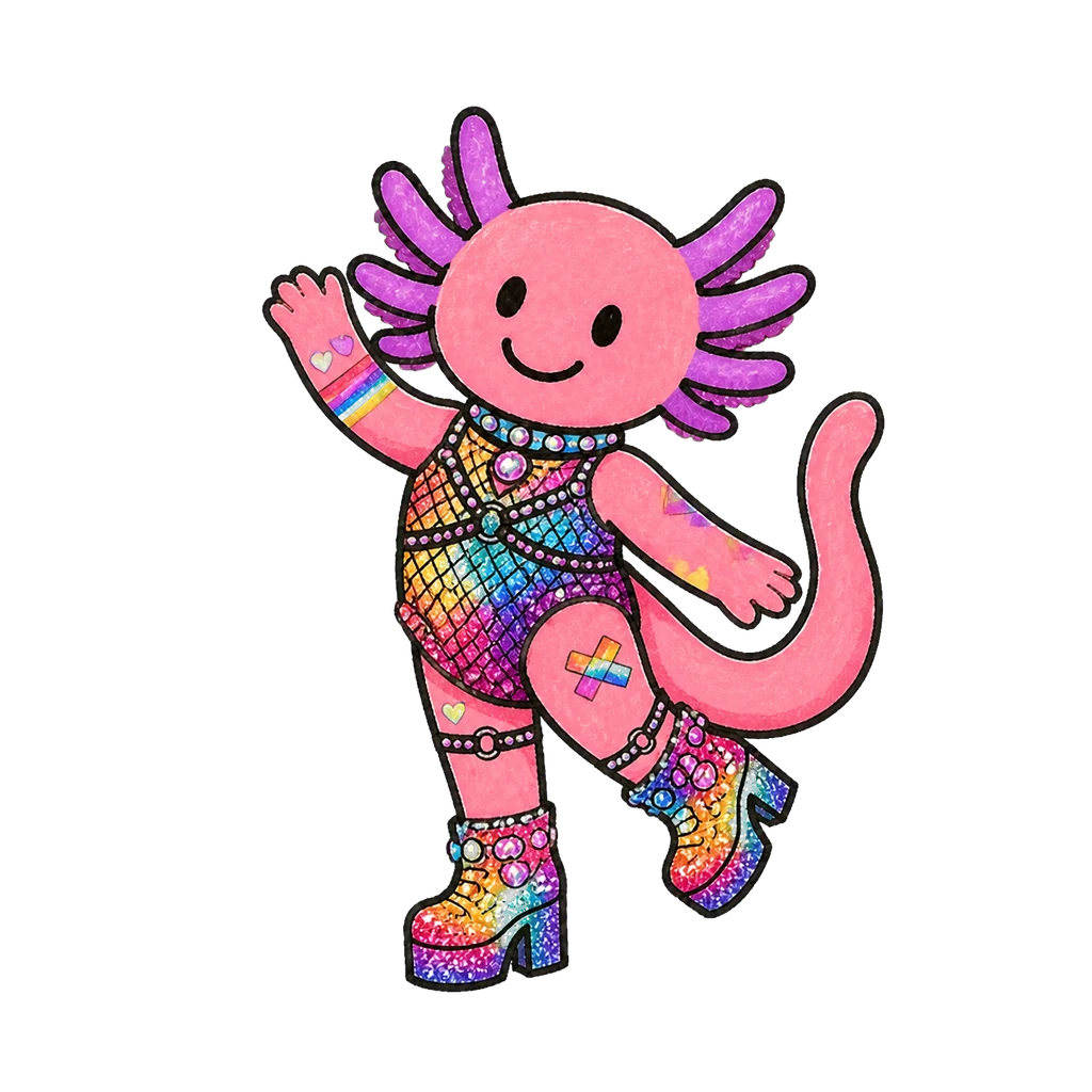 Axo im Look Rainbow Mesh in wave-Pose