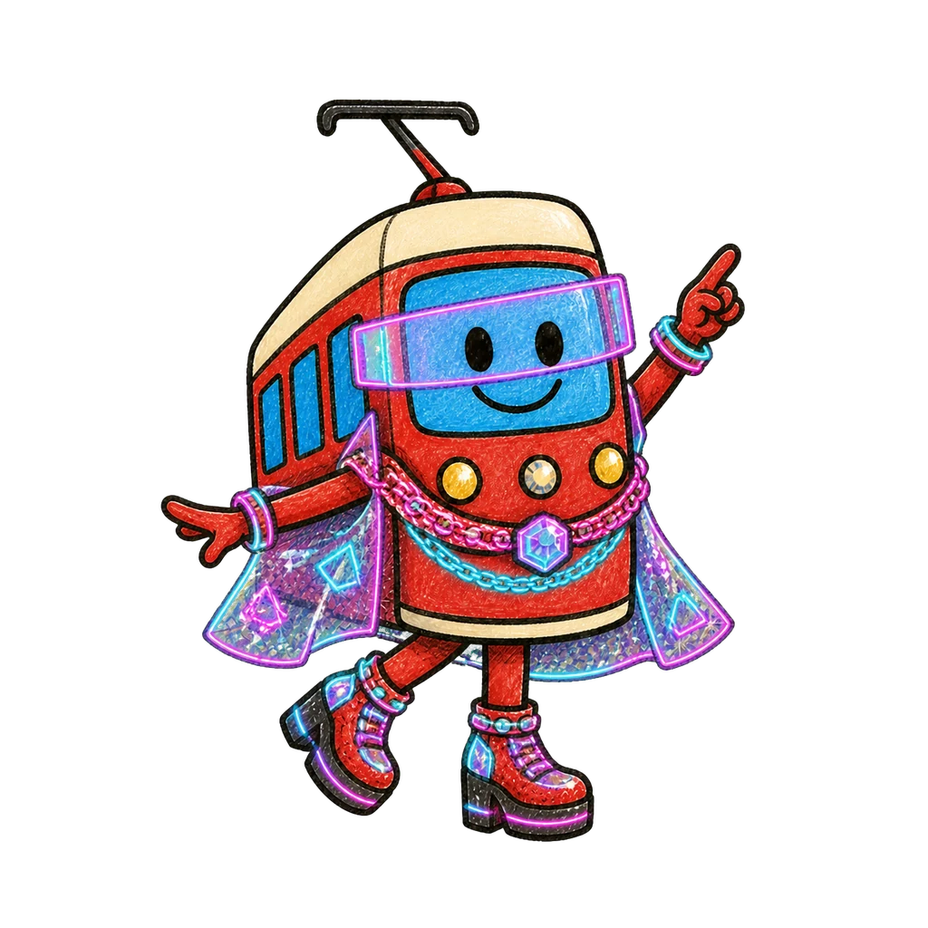 Bim im Look Neon Cyber in point-Pose