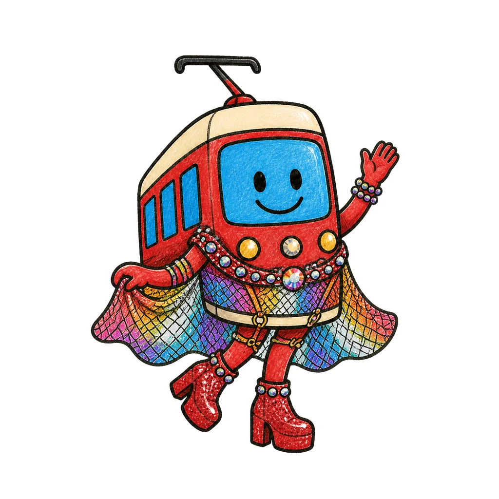 Bim im Look Rainbow Mesh in wave-Pose