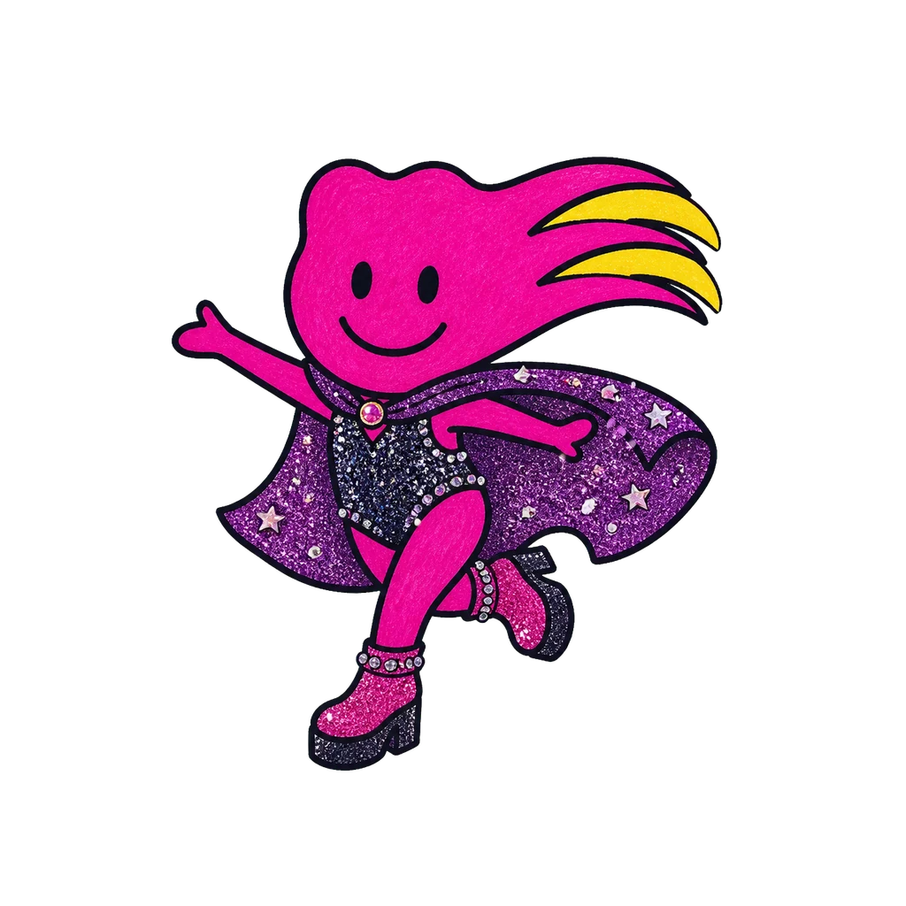Comet im Look Glitter Glam in twirl-Pose