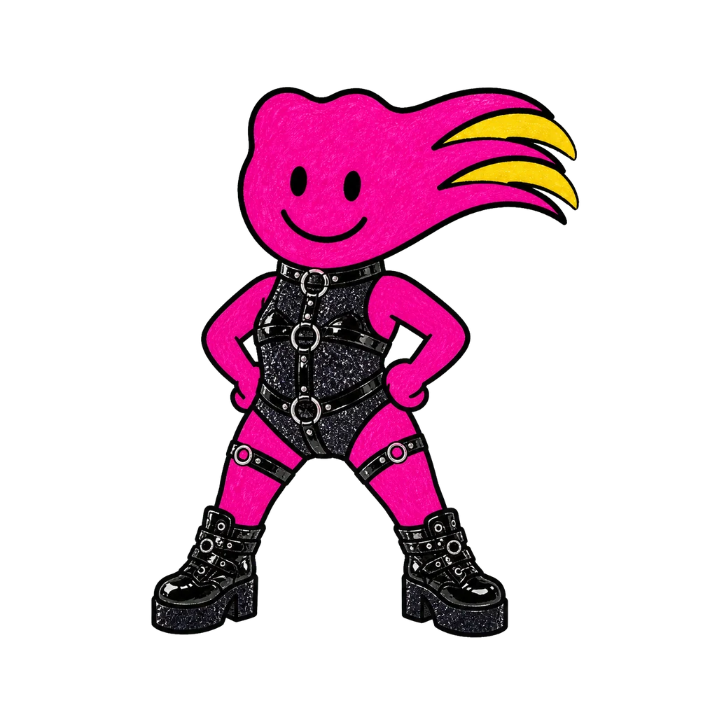 Comet im Look Leather & Harness in power-Pose