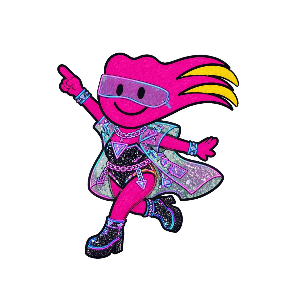 Comet im Look Neon Cyber in point-Pose