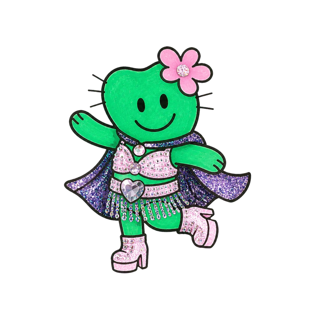 Kiki im Look Glitter Glam in twirl-Pose