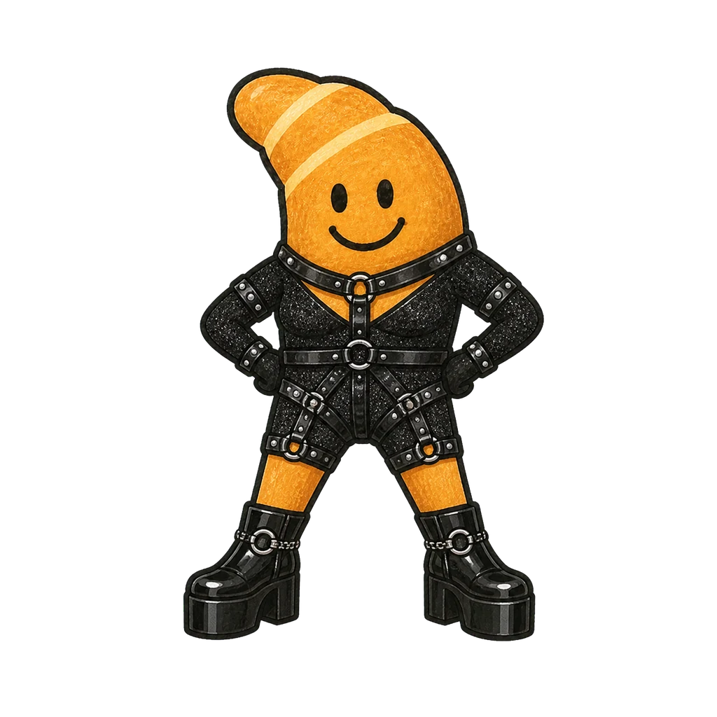 Kipfi im Look Leather & Harness in power-Pose