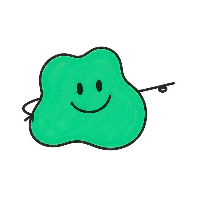Der grüne Blob zeigt zur Seite