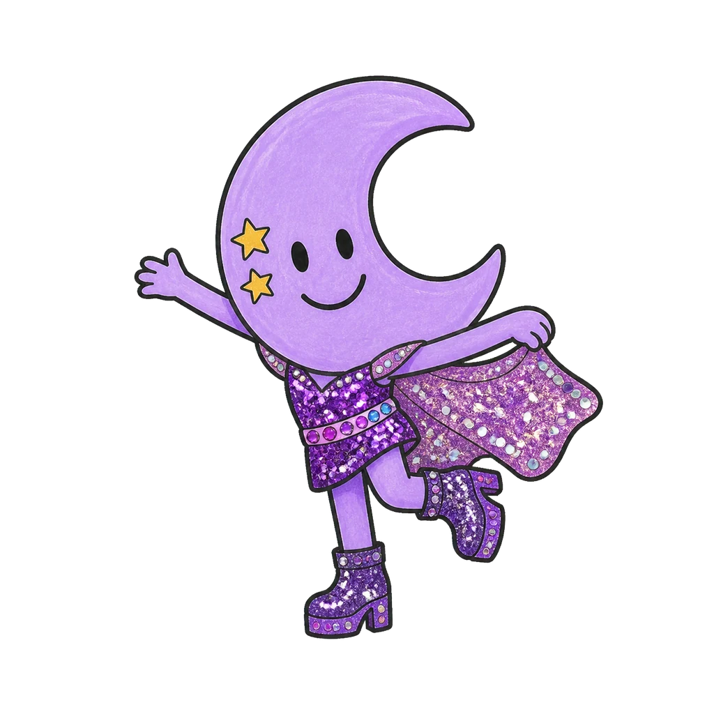 Luna im Look Glitter Glam in twirl-Pose