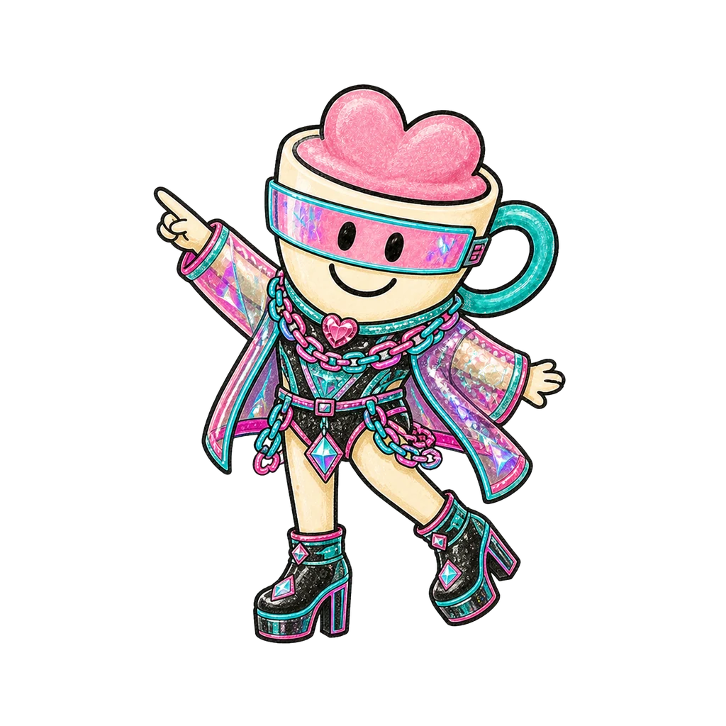 Melange im Look Neon Cyber in point-Pose