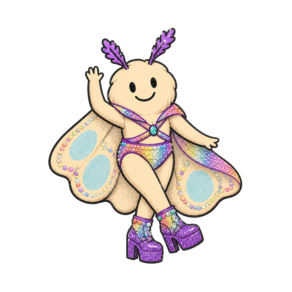Motti im Look Rainbow Mesh in wave-Pose