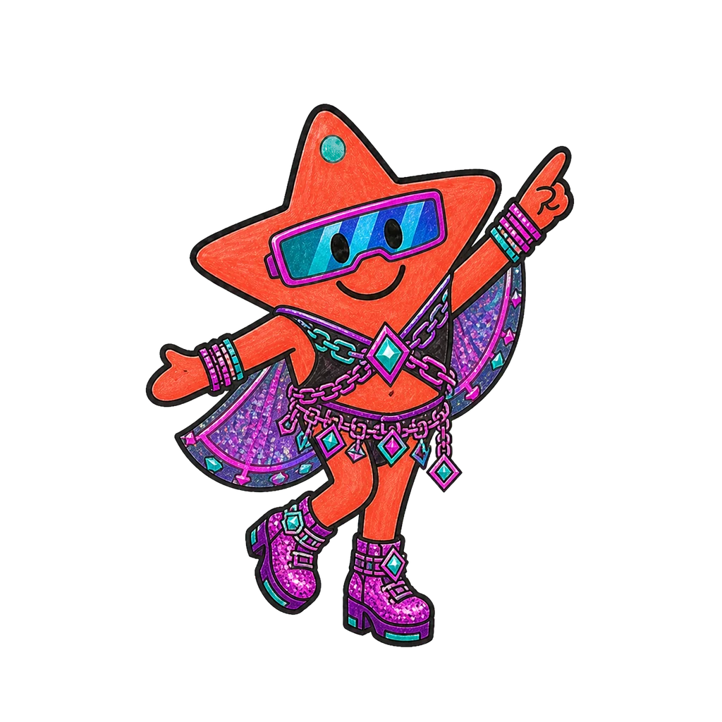 Nova im Look Neon Cyber in point-Pose