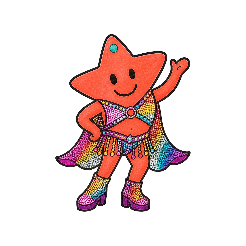 Nova im Look Rainbow Mesh in wave-Pose
