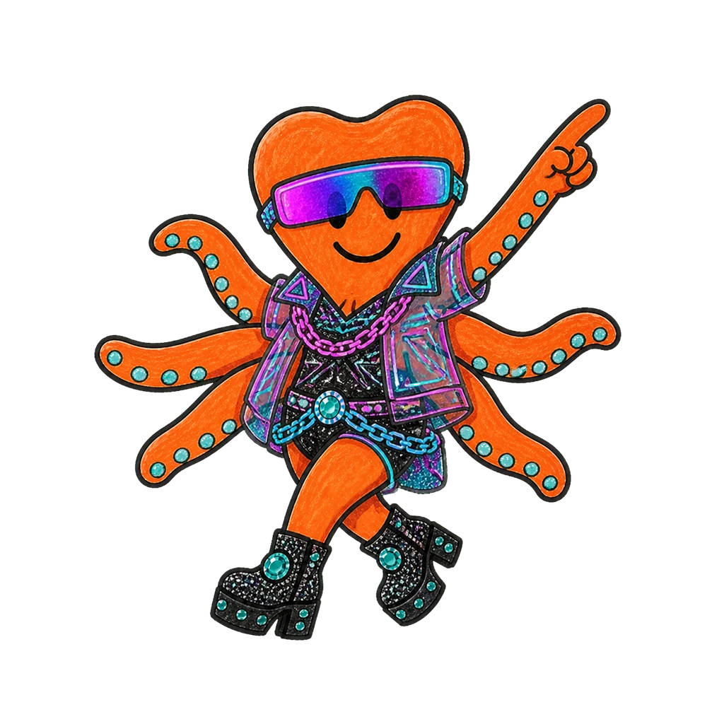 Olli im Look Neon Cyber in point-Pose