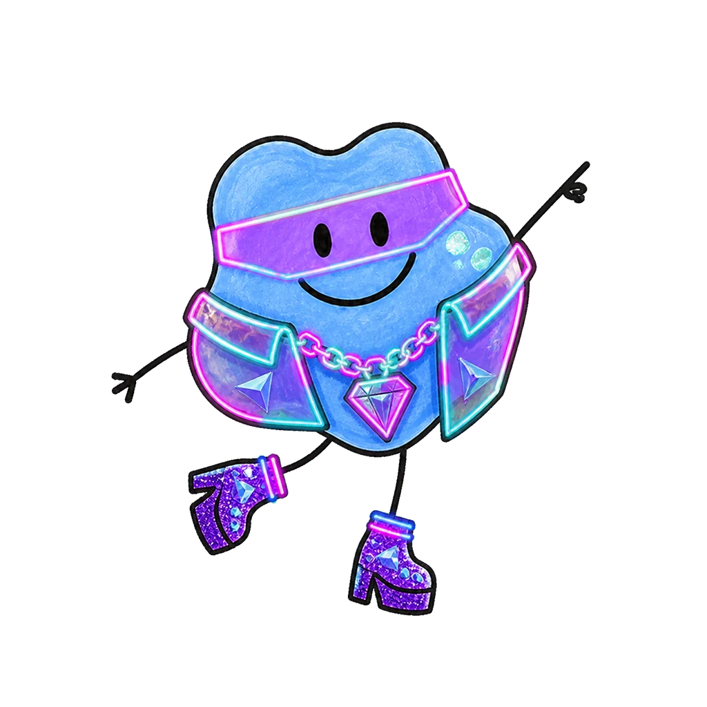 Pebble im Look Neon Cyber in point-Pose