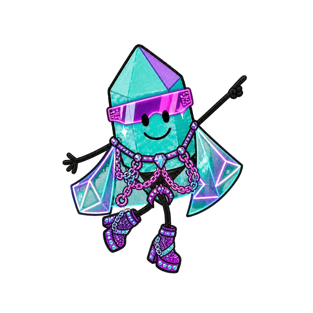 Prisma im Look Neon Cyber in point-Pose